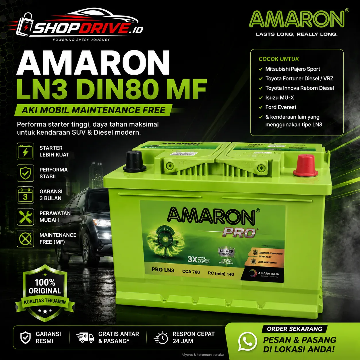 Amaron PRO LN3 DIN80 MF